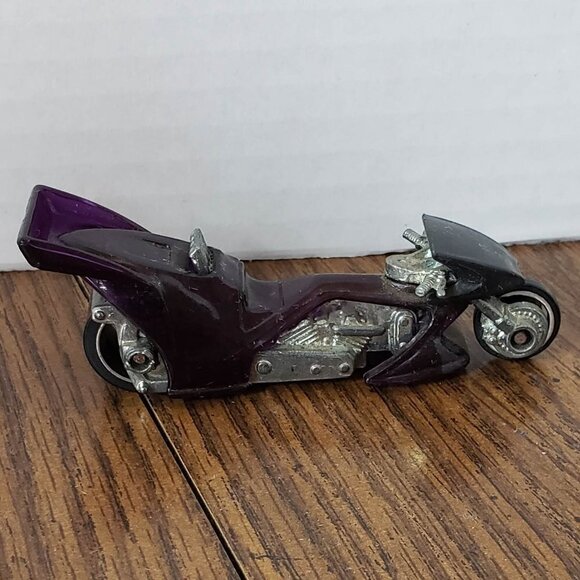Hot Wheels Diecast 2001 First Edition Purple Fright Bike Loose - Picture 1 of 6